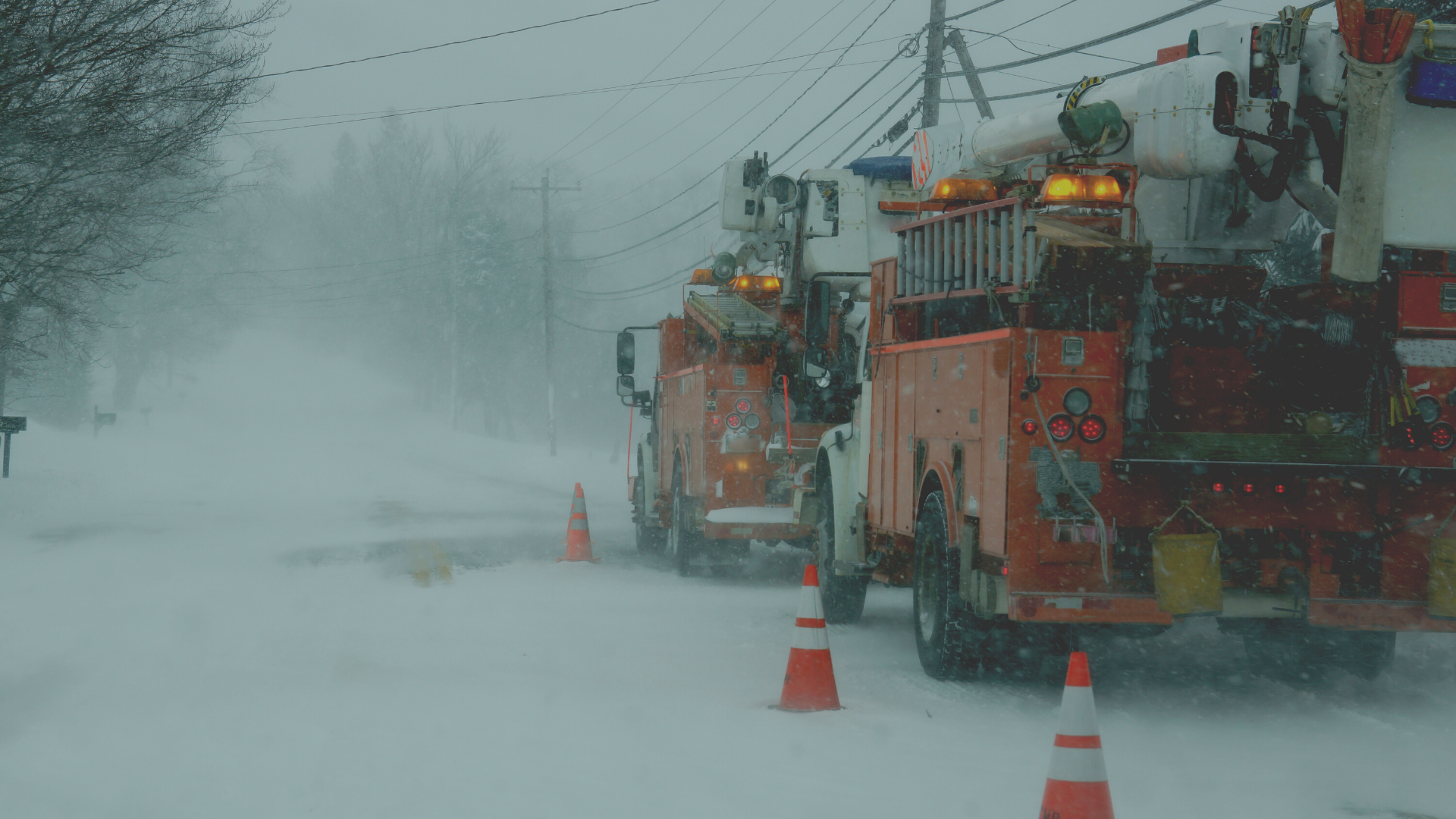 trucks in snow