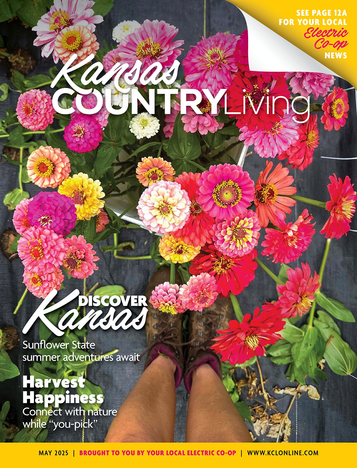 Kansas Country Living cover with flowers