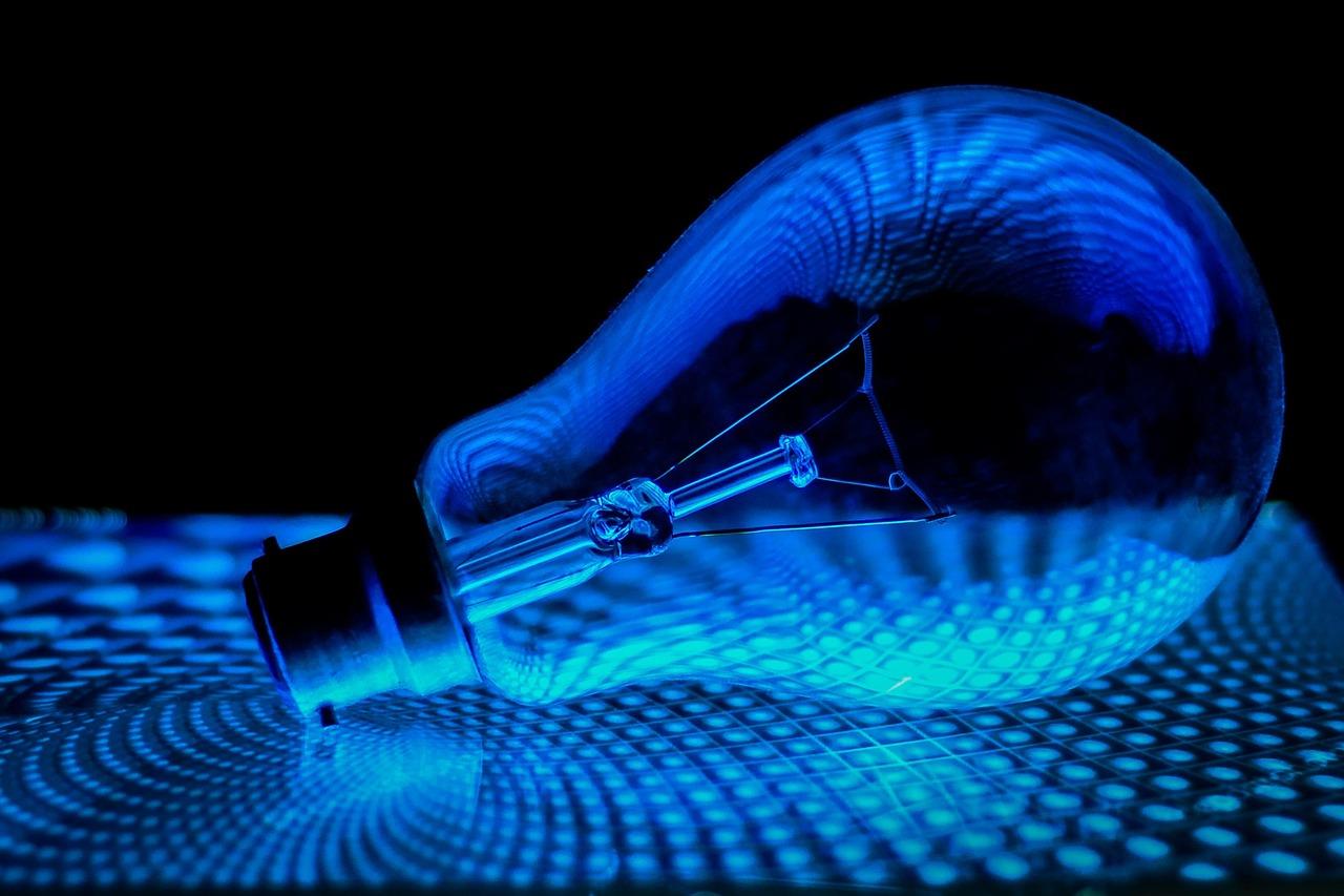 lightbulb in blue